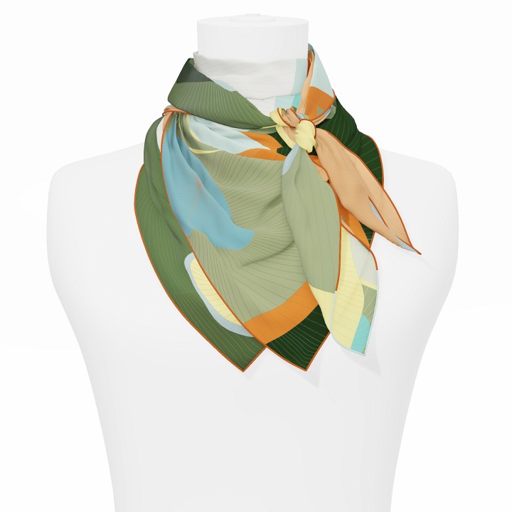 "Les ombrelles" square 90 scarf