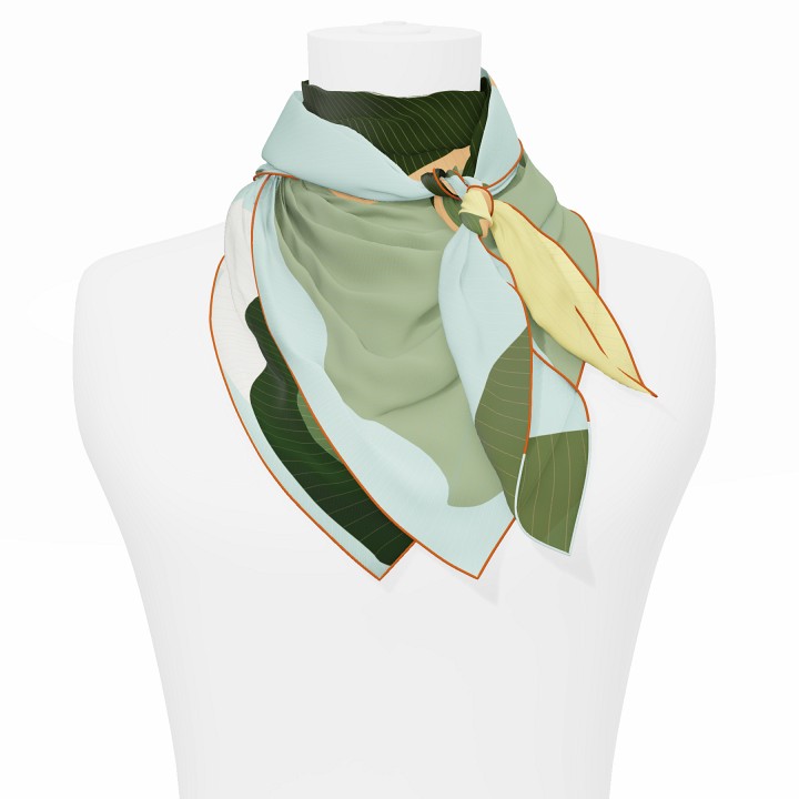 "Les ombrelles" square 90 scarf