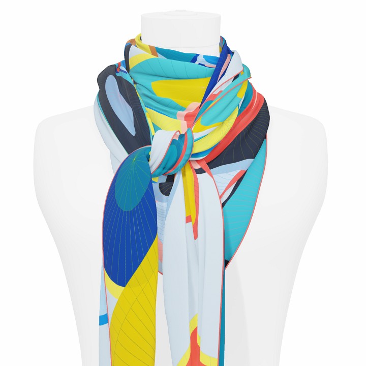 "Les ombrelles" giant square 130 scarf