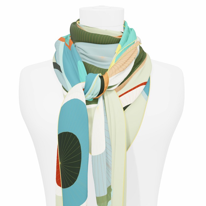 "Les ombrelles" giant square 130 scarf