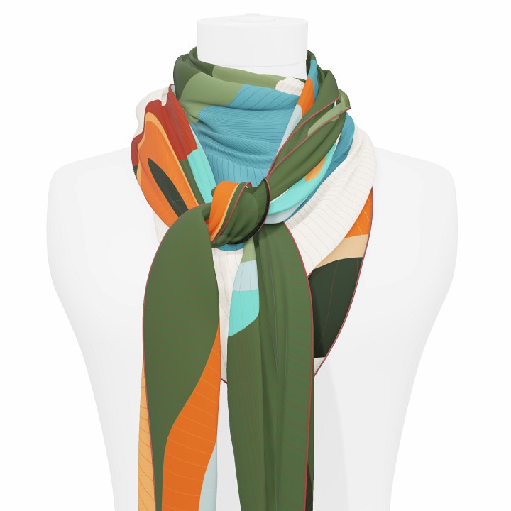 "Les ombrelles" giant square 130 scarf
