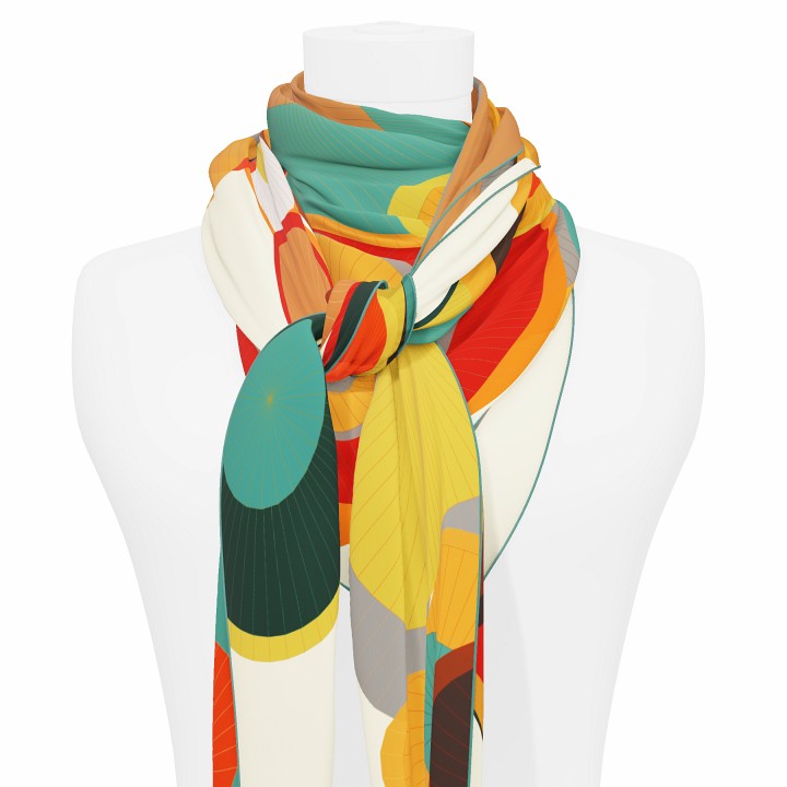 "Les ombrelles" giant square 130 scarf