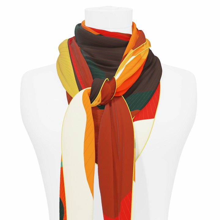 "Les ombrelles" giant square 130 scarf
