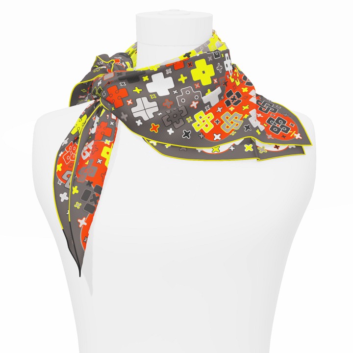 "Criss Cross" square 70 scarf