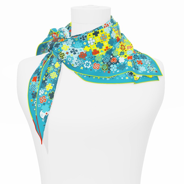"Criss Cross" square 70 scarf